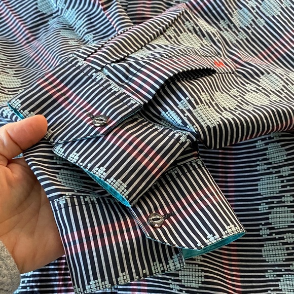 Robert Graham Black and Red Striped Dress Shirt - Picture 10 of 14